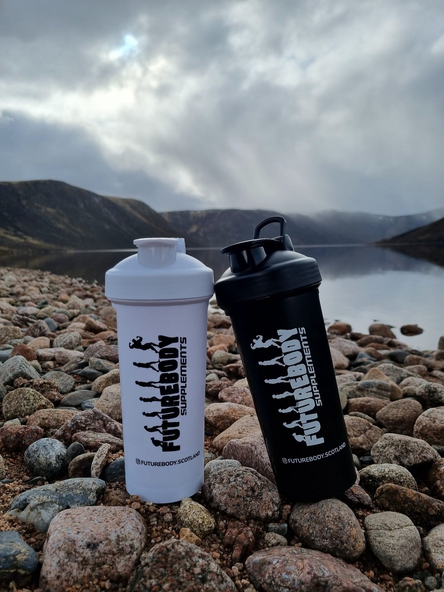 White Protein Shaker Bottles
